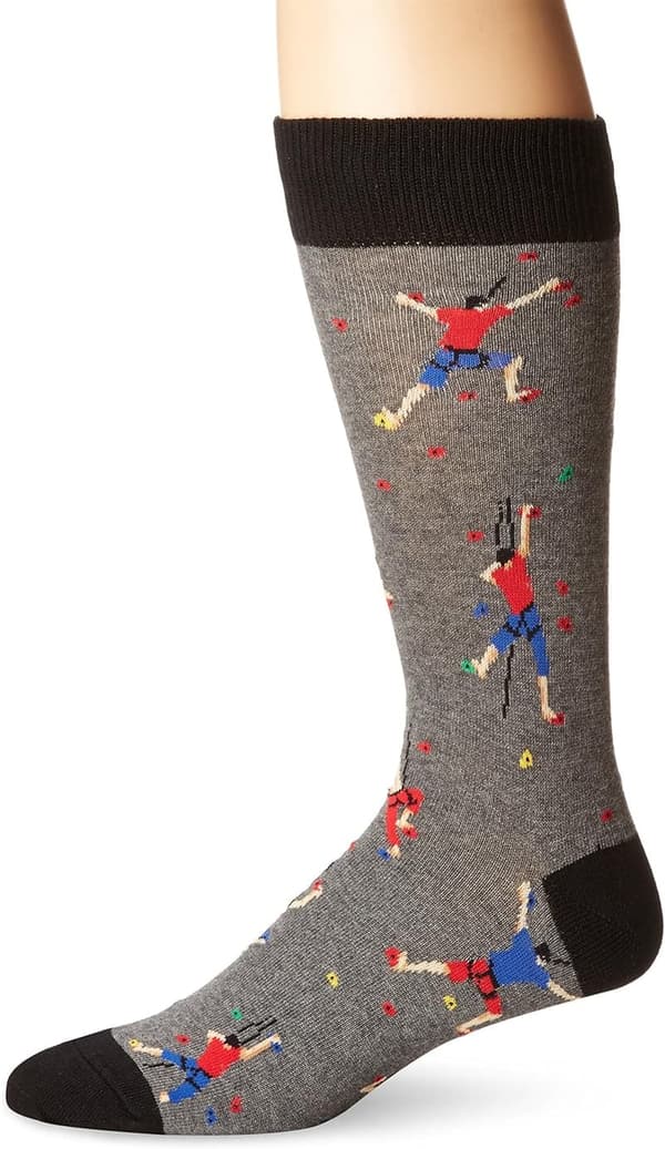 Men's Climbing People Crew Socks - Heather Gray, One Size