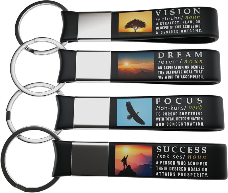 Motivational Quote Keychains - Office Gifts for Students & Employees