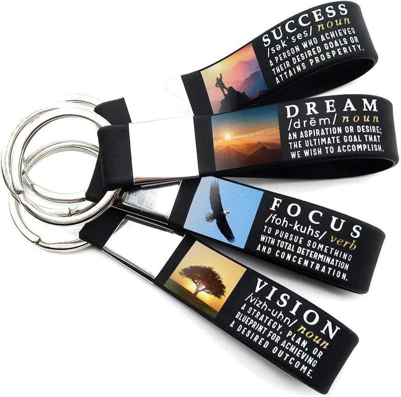 Motivational Quote Keychains - Office Gifts for Students & Employees