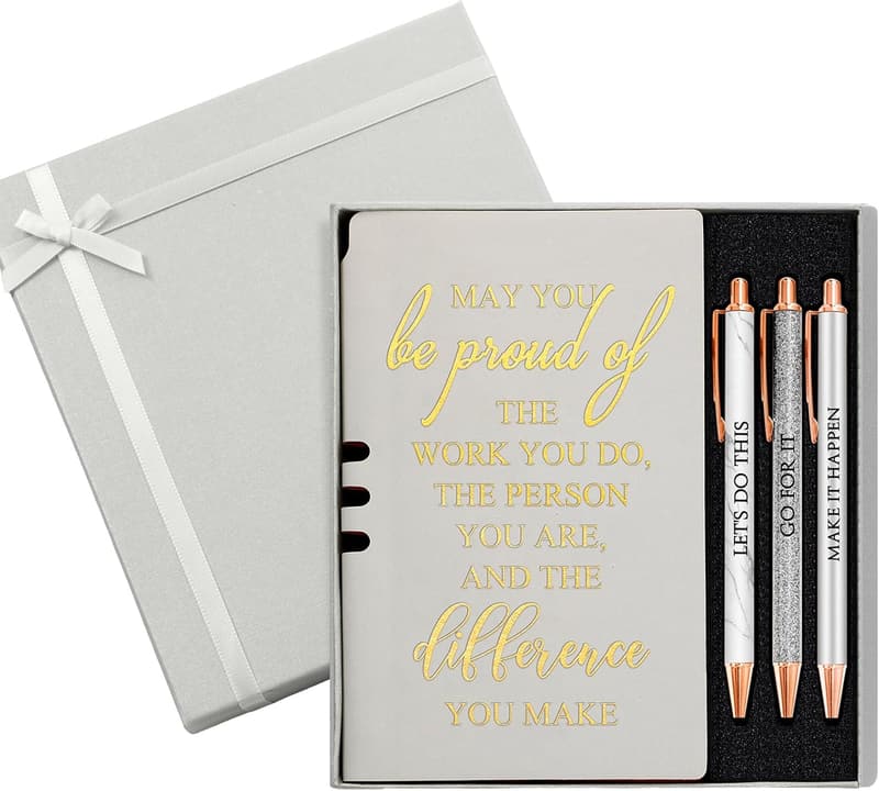 Employee Appreciation Gift Set: Leather Journal & 3 Pens