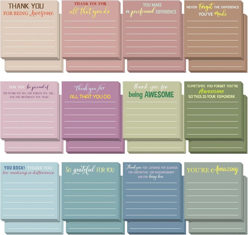Employee Appreciation Sticky Note Gift Set - 24 Pcs