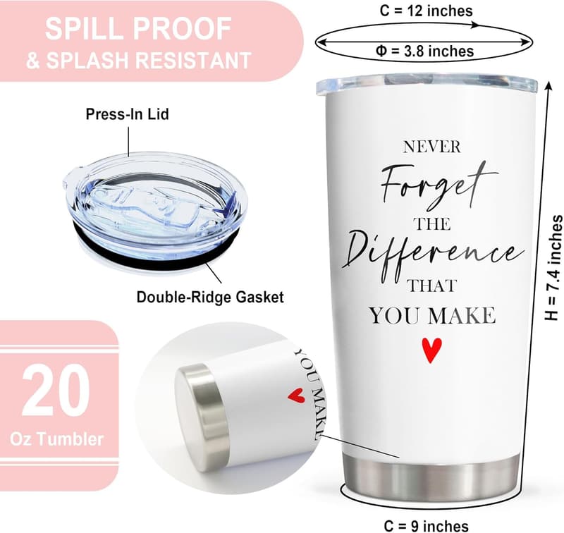 Teacher Appreciation Tumbler Gift for Women & Men, 20oz