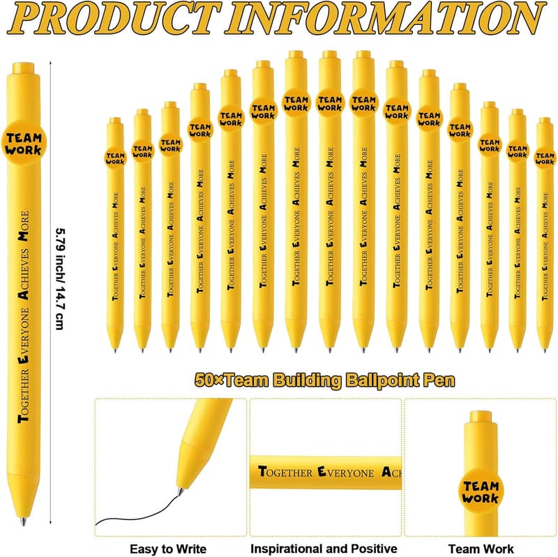 Employee Appreciation Gifts: 50 Motivational Quote Pens for Teams