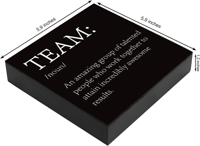 Teamwork Definition Wooden Box Sign for Office Decor