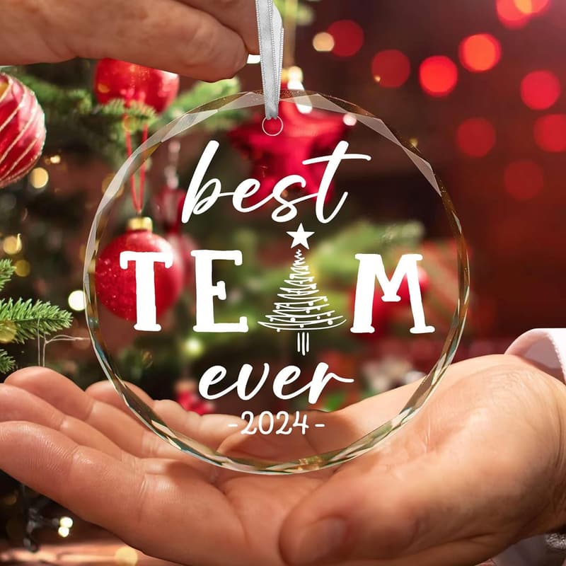 Team Appreciation Glass Ornaments for Coworkers 2024