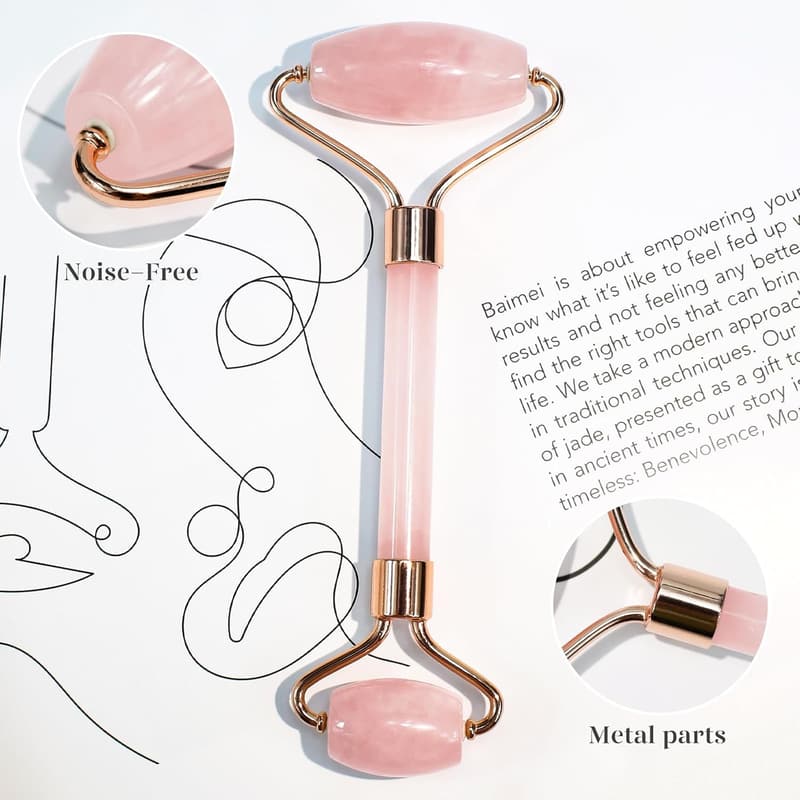Jade Roller & Gua Sha Set for Skin Care – Pink Self-Care Gift