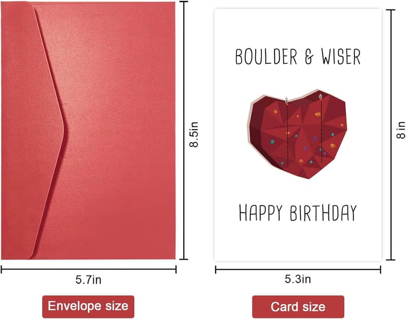 Climber Birthday Card for Him - Funny Boulder & Wiser Design
