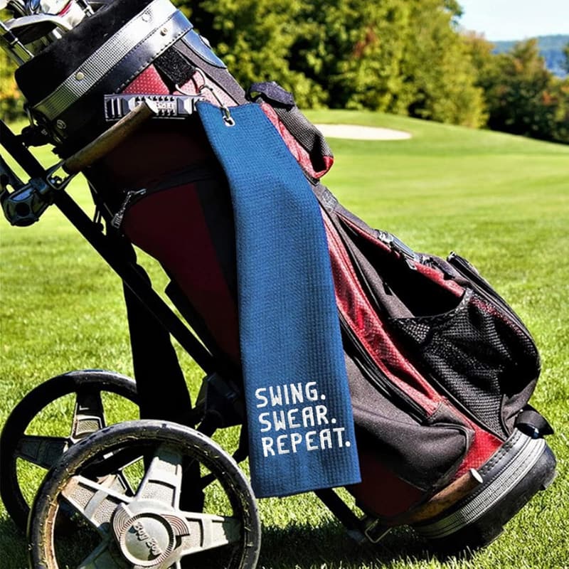 Funny Golf Towel for Men - Embroidered Navy Blue Golf Gift