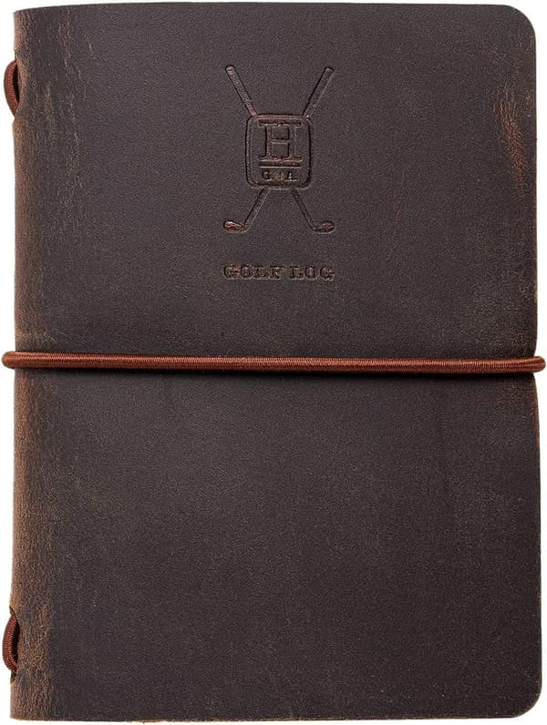 Handmade Leather Golf Log Book - Refillable & Includes Yardage Guide