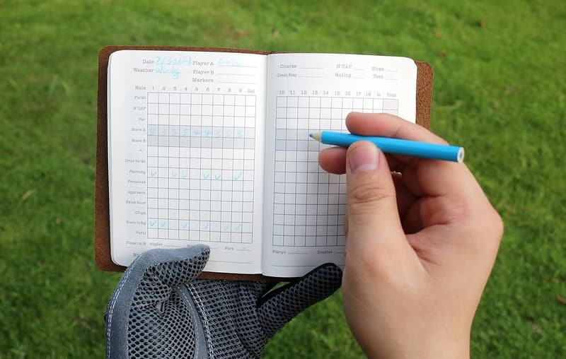 Handmade Leather Golf Log Book - Refillable & Includes Yardage Guide