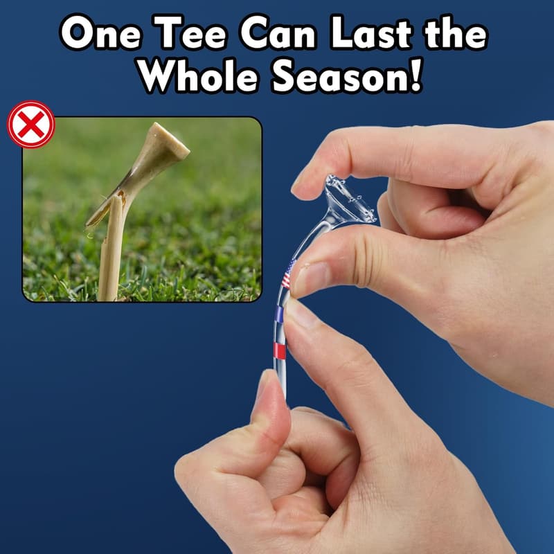 Unbreakable Golf Tees with Big Cup & 8 Prongs - Pack of 50/80