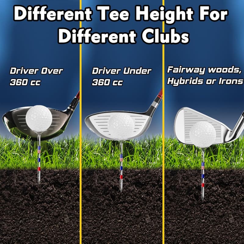 Unbreakable Golf Tees with Big Cup & 8 Prongs - Pack of 50/80