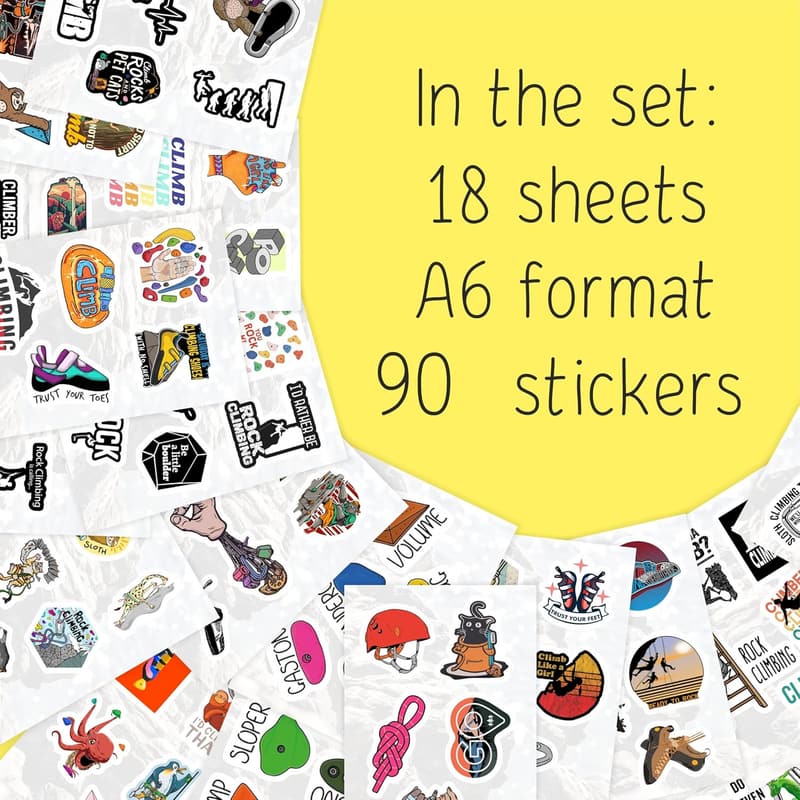 Rock Climbing Stickers - Waterproof Vinyl Decals for Adventure