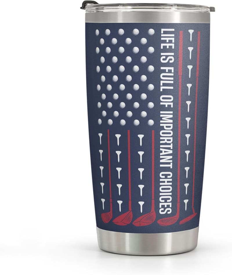Father's Day Golf Tumbler 20oz - Stainless Steel Gift for Dad