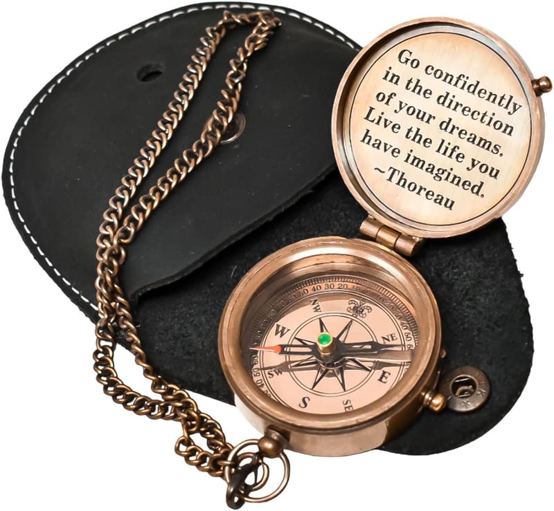 Engraved Compass for Graduation Gift for Him