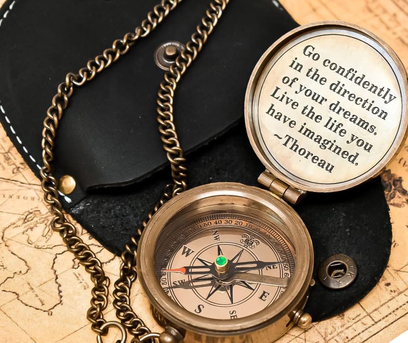 Engraved Compass for Graduation Gift for Him