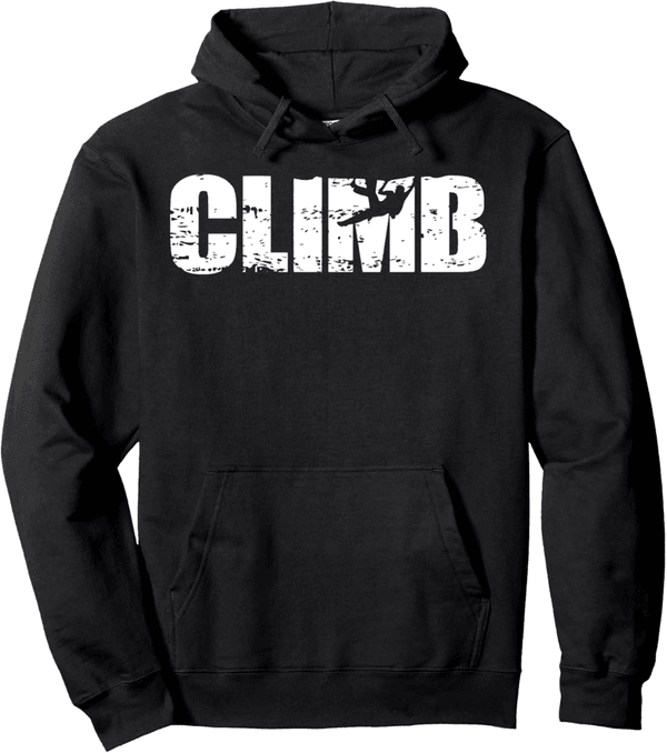 Climbing Gift Pullover Hoodie with Distressed Look