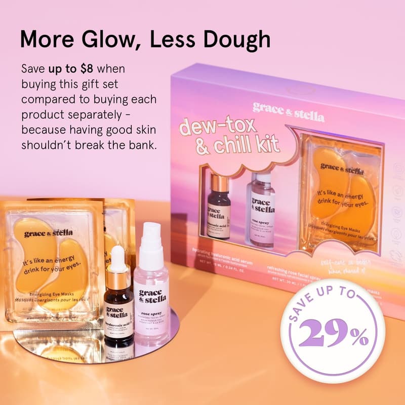 Mother's Day Travel Essentials Set with Gold Eye Masks & Serum