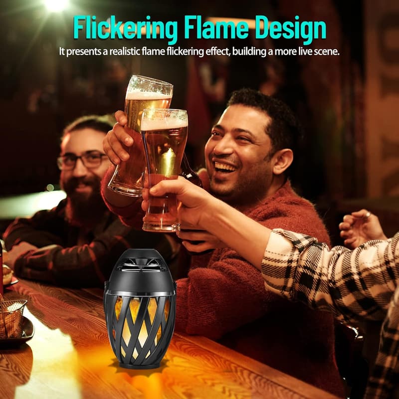 Waterproof Outdoor Bluetooth Speakers with LED Flame - Gift for Dad