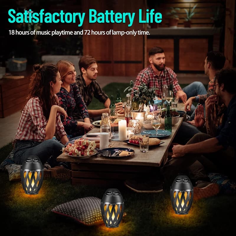 Waterproof Outdoor Bluetooth Speakers with LED Flame - Gift for Dad