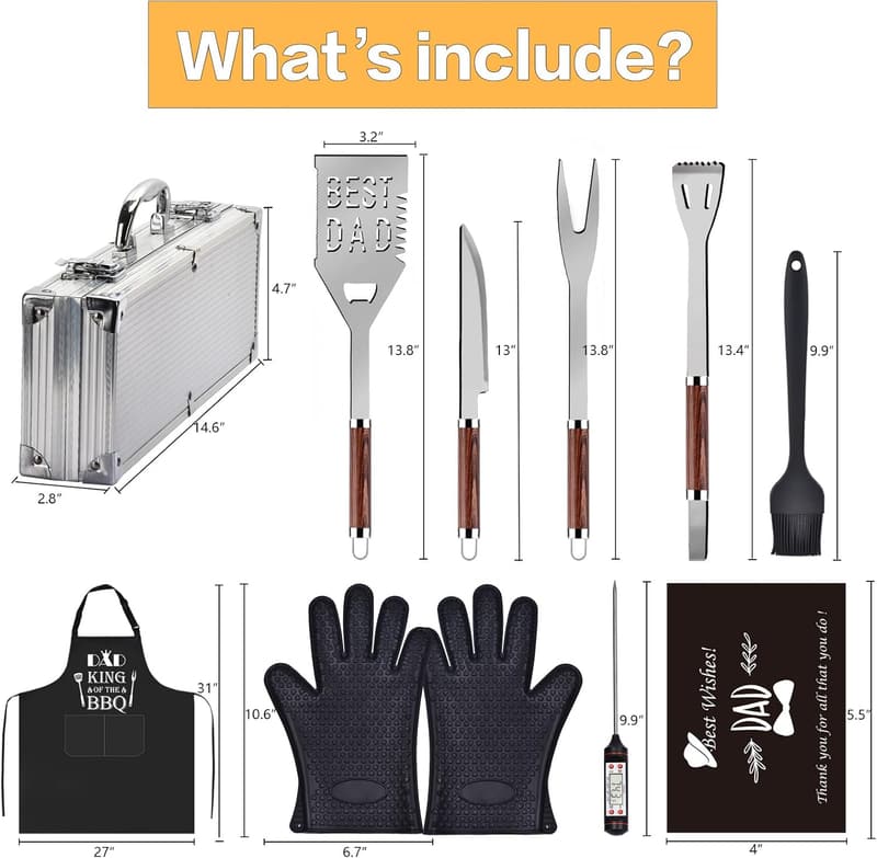 Father's Day BBQ Gift Set for Dads - Outdoor Grill Essentials