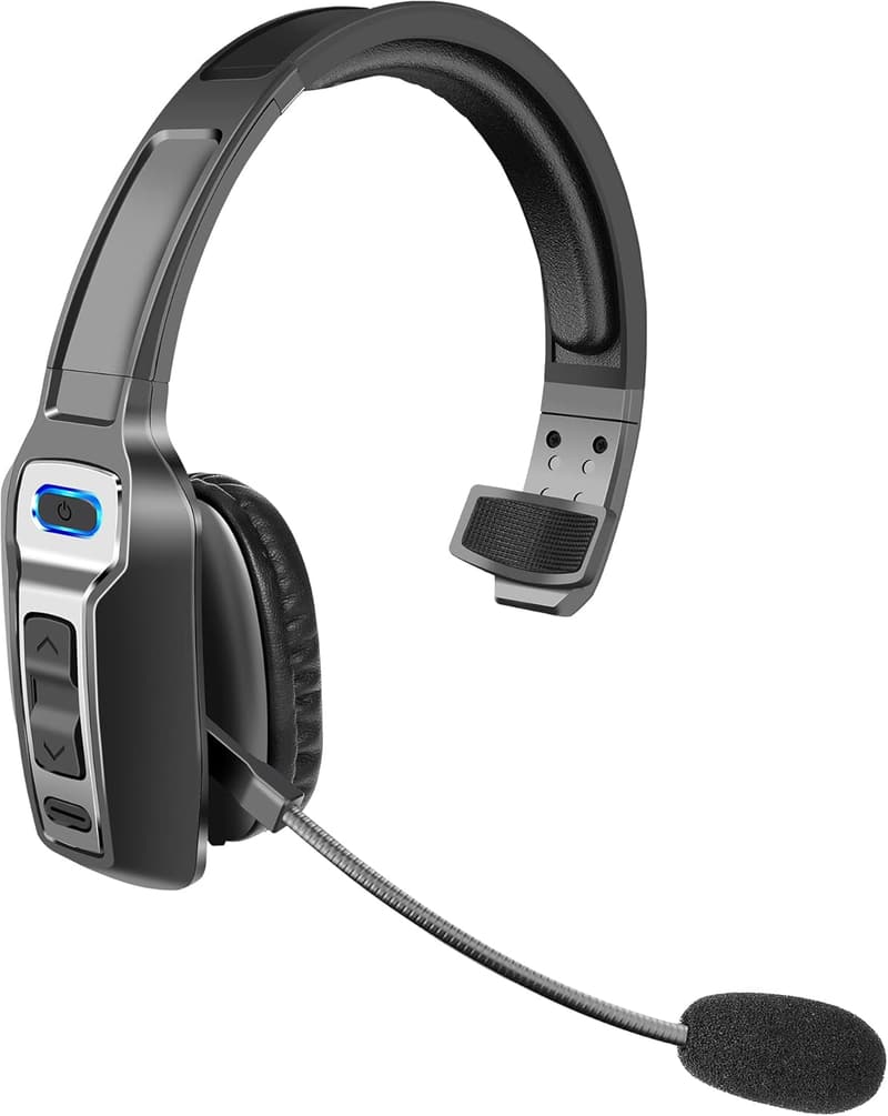 Bluetooth Trucker Headset with AI Noise Canceling