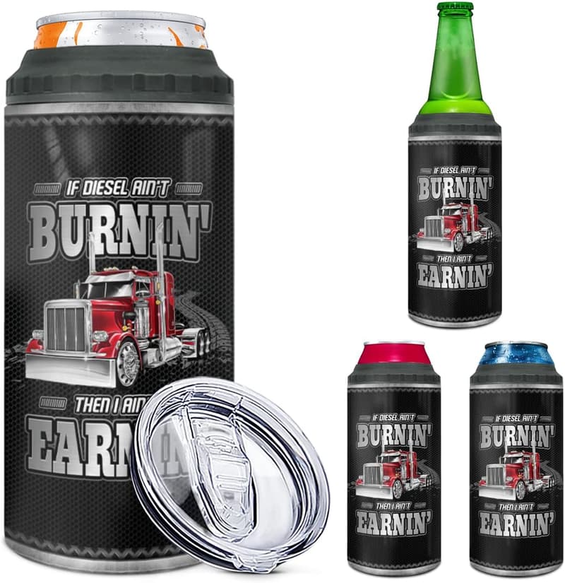 Trucker Dad Gifts - 16oz Insulated Stainless Steel Tumbler