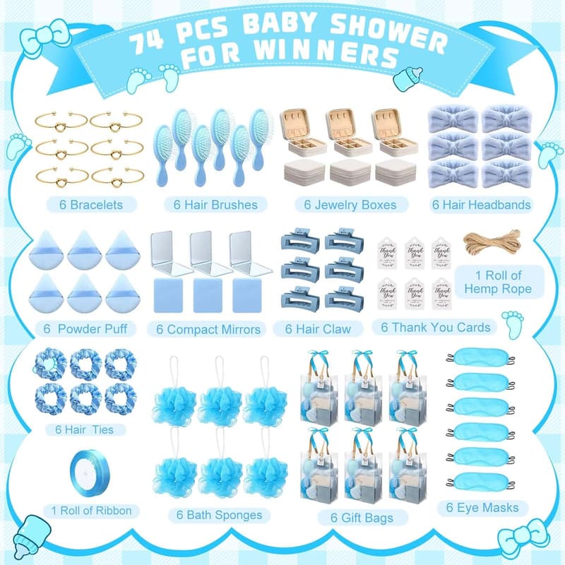 Baby Shower Game Winner Prizes Set - 74 Pcs Gift Bundle