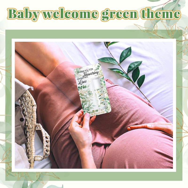 Sage Green Baby Shower Game Prizes - 30 Pack Lip Balm Favors