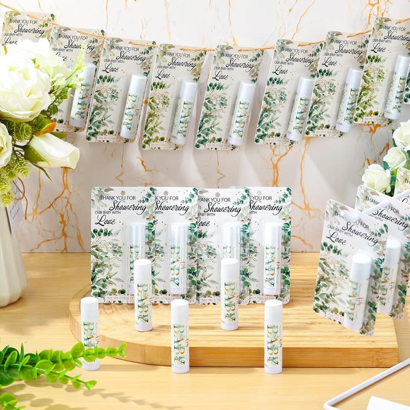 Sage Green Baby Shower Game Prizes - 30 Pack Lip Balm Favors