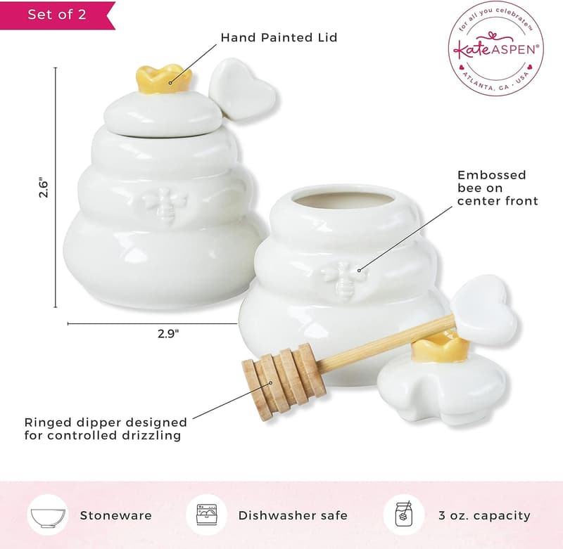 Bumblebee Baby Shower Mini Honey Jar & Dipper Set