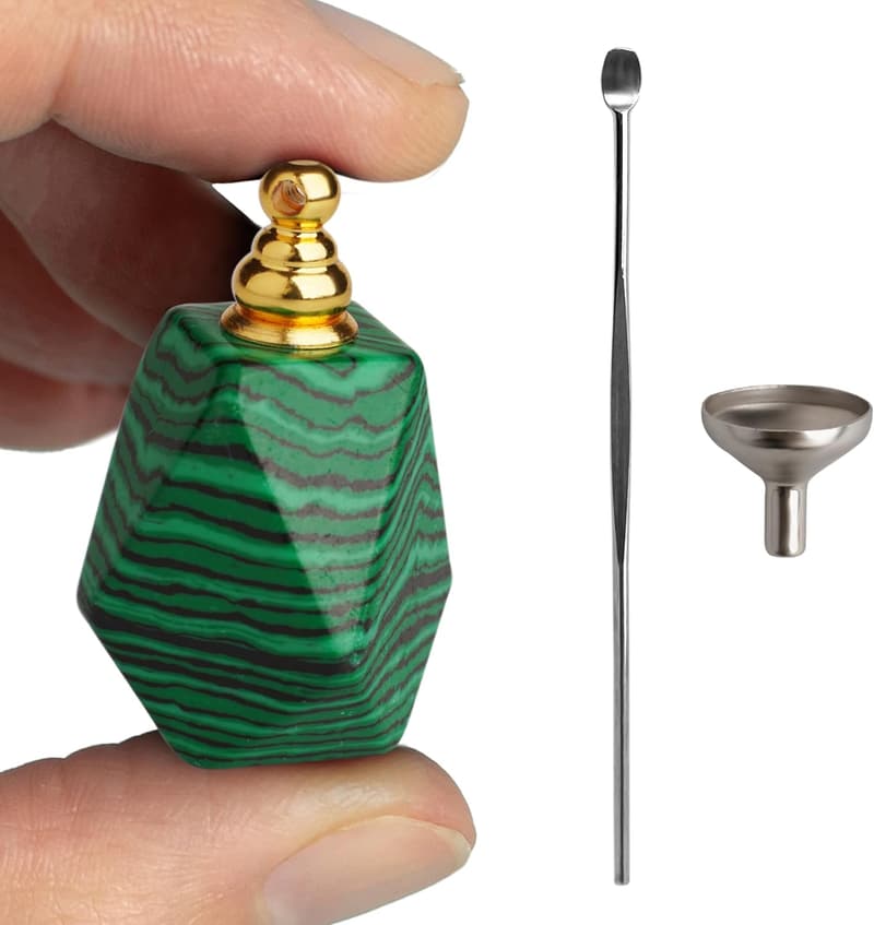 Wearable Malachite Crystal Keepsake Urn for Ashes