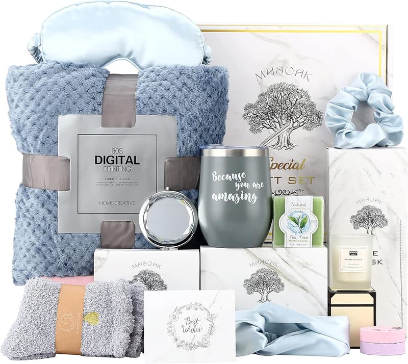 Get Well Soon Gift Basket for Women - 14-Piece Self-Care Set