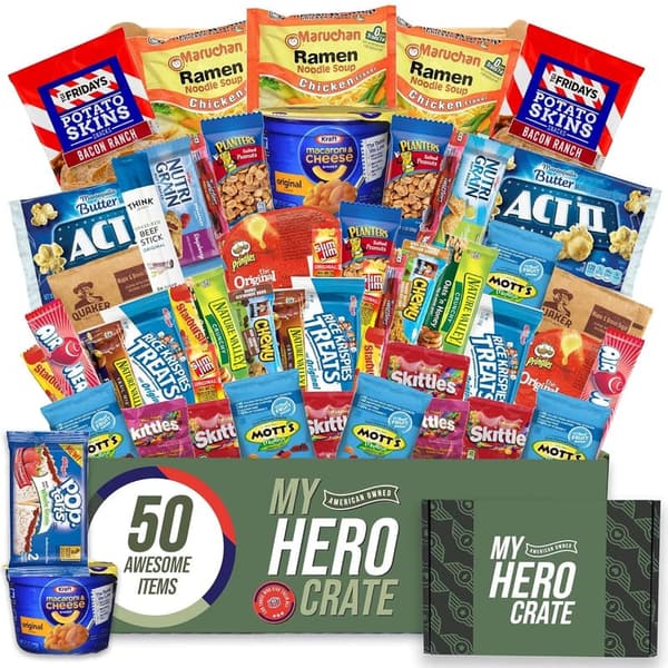Military Care Package - 50-Piece Snack Variety Box