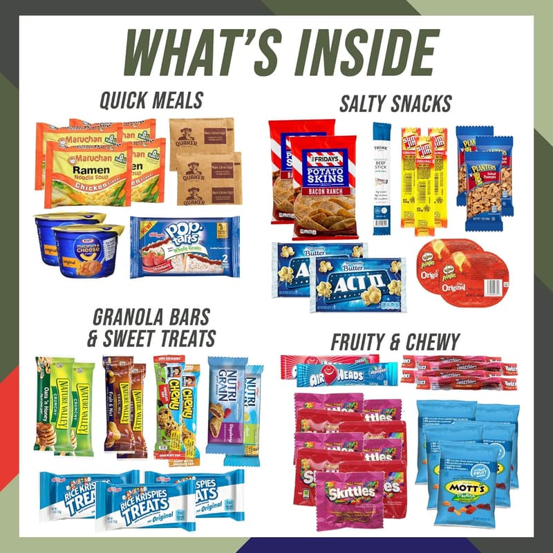 Military Care Package - 50-Piece Snack Variety Box