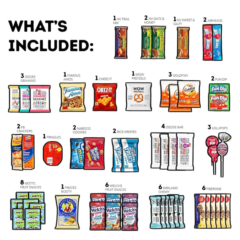 Father's Day Snack Box Variety Pack (85 Count) for All Ages