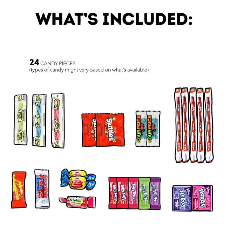 Birthday Snack Box Assortment - 80 Count Treats for Kids & Teens