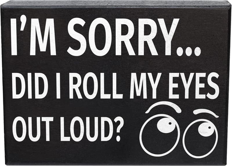 Funny Eye Roll Sign - Office Humor Gift for Coworker
