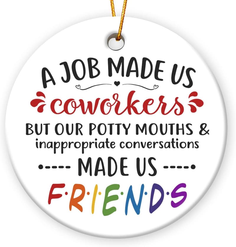 Christmas Ceramic Ornaments - Fun Gifts for Coworkers & Friends
