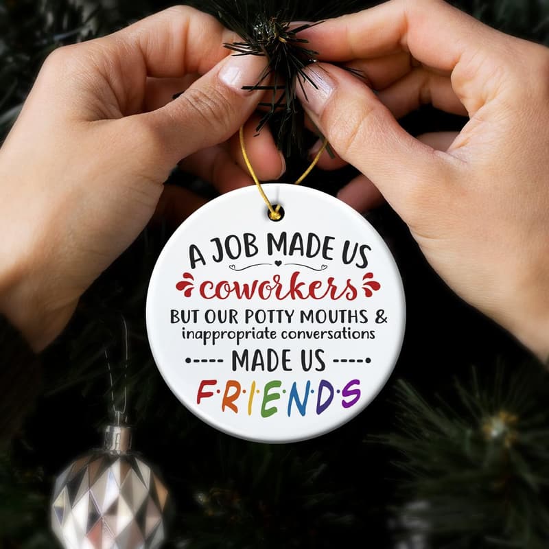 Christmas Ceramic Ornaments - Fun Gifts for Coworkers & Friends