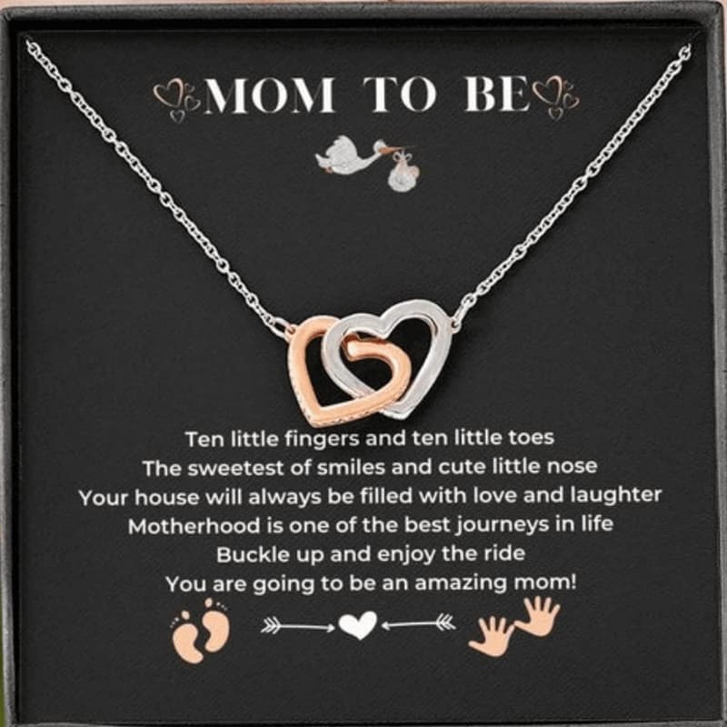 Sterling Silver Interlock Heart Necklace for Expecting Moms