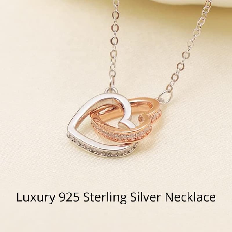 Sterling Silver Interlock Heart Necklace for Expecting Moms