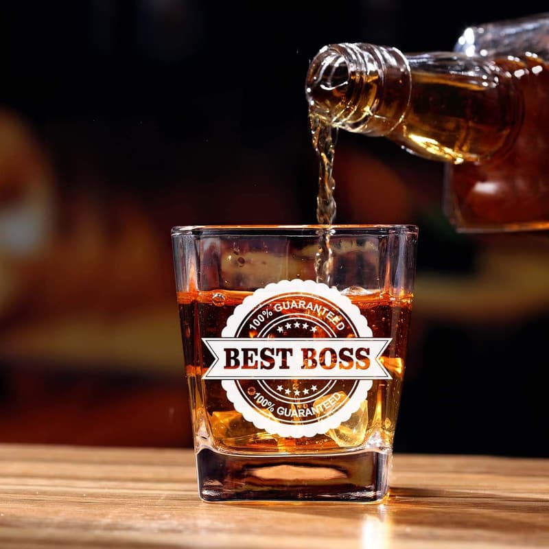 Boss Day Whiskey Glass Gift for Men - Old Fashioned & Rocks
