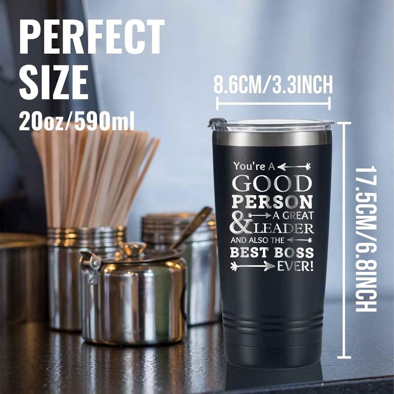 Boss Day 20oz Engraved Stainless Steel Travel Mug for Men