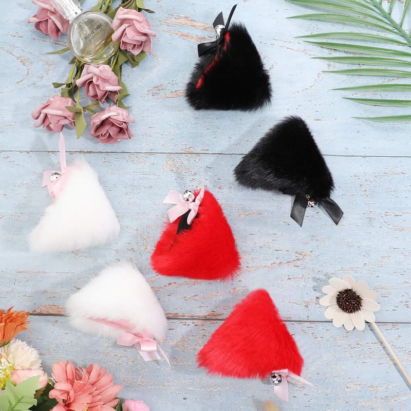 Halloween Cosplay Cat Ears Hair Clips with Bells – 3 Pairs