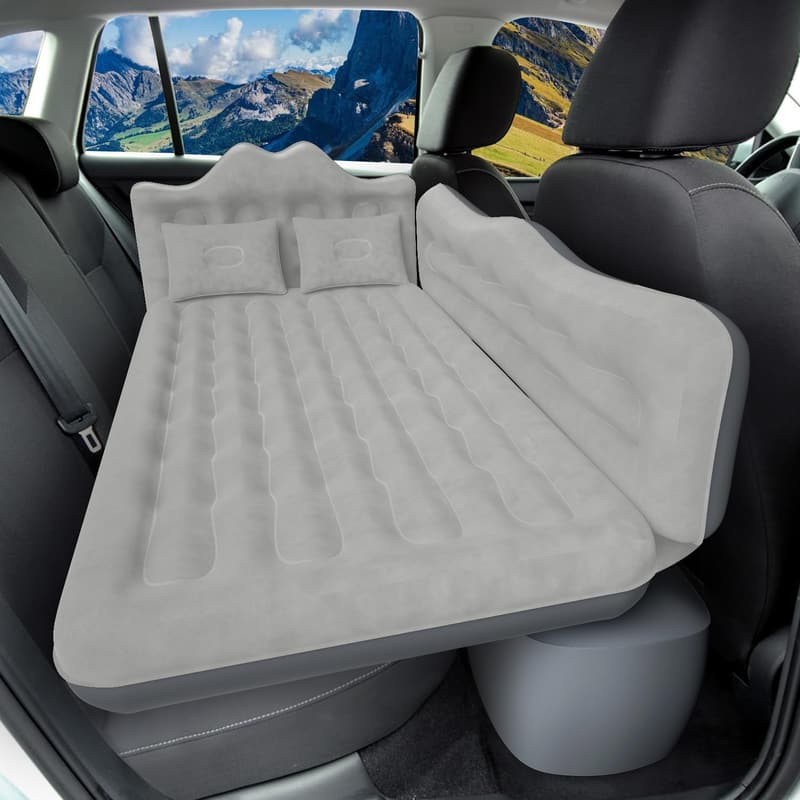Inflatable Car Air Mattress with Pump & Pillows for Camping