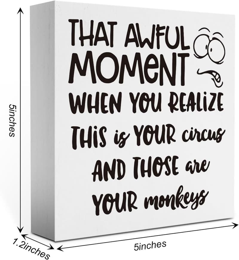 Funny Office Sign Gift for Boss - 5x5 Inch Desk Decor