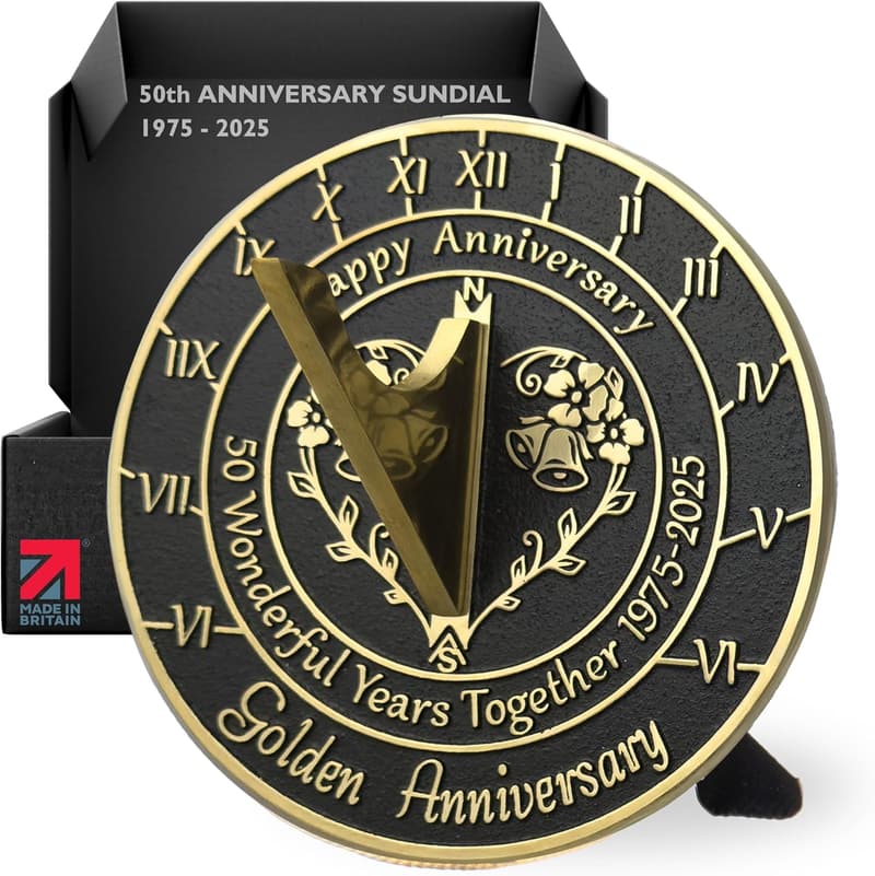 50th Anniversary Sundial - Handmade Recycled Metal Decor