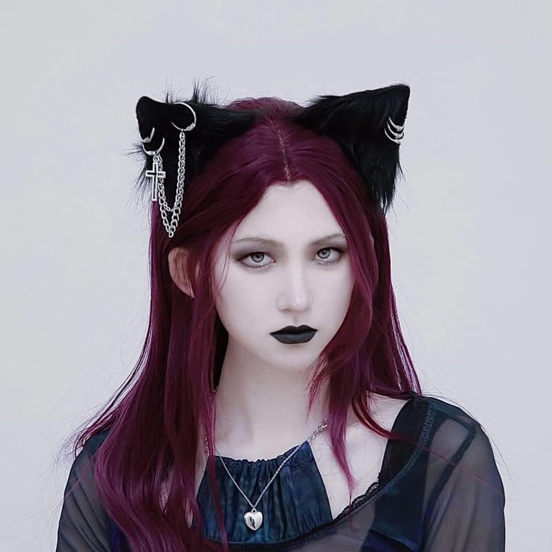 Punk Gothic Cat Ears Headband - Cosplay Accessories