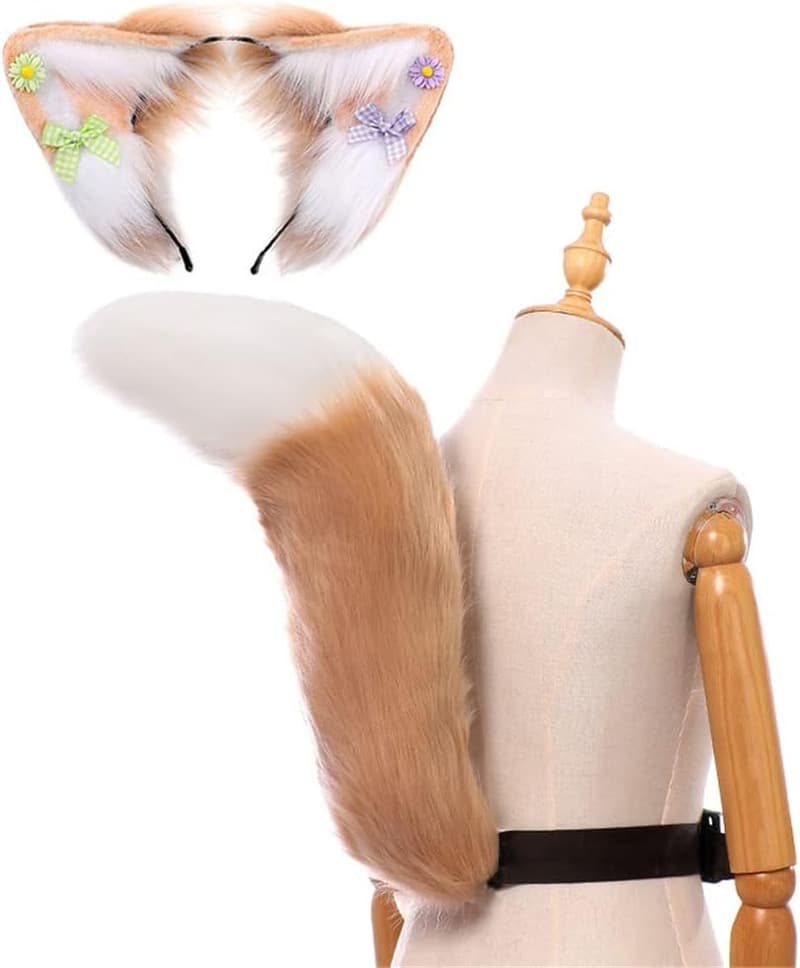 Faux Fur Fox Wolf Ear Headband for Halloween Cosplay